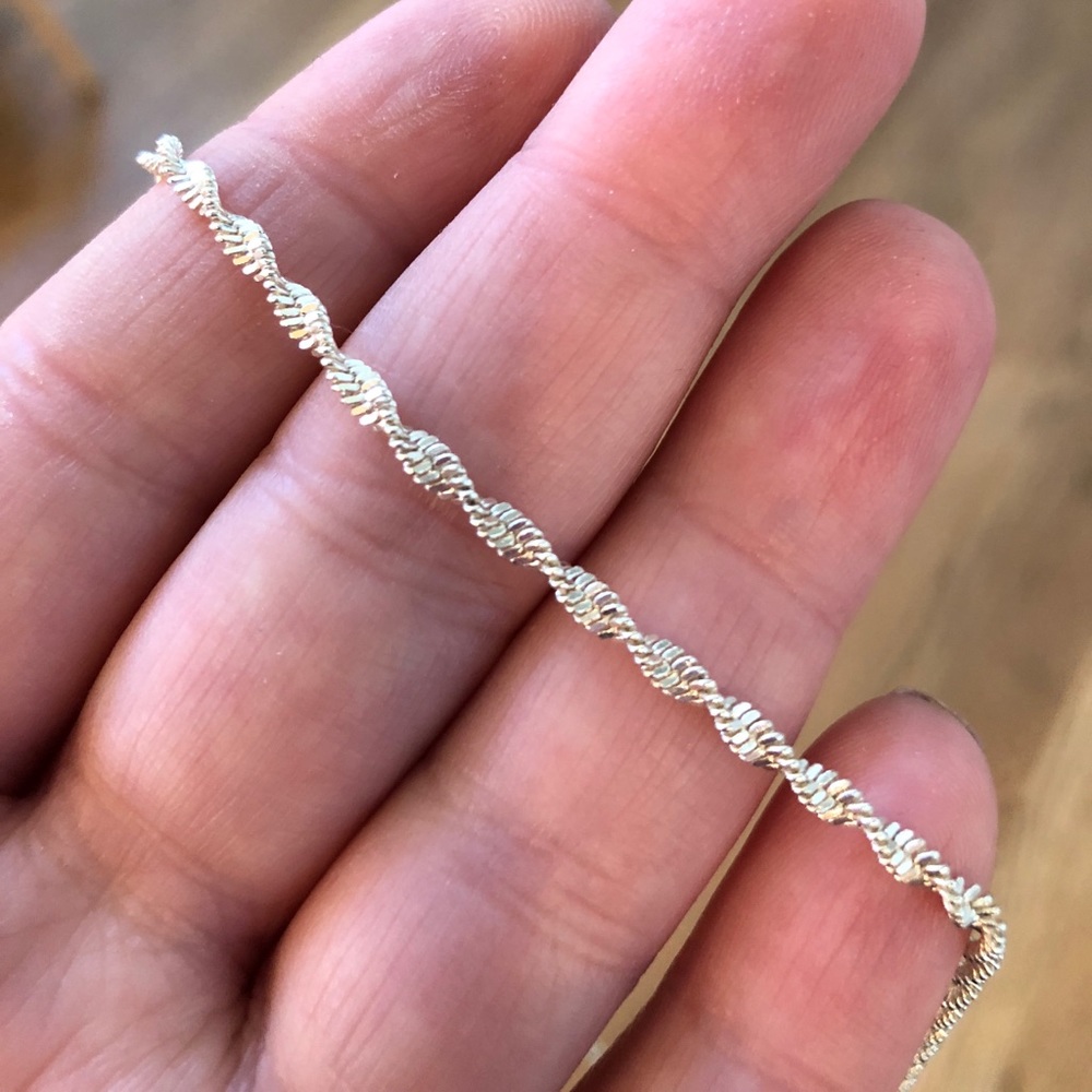 Twisted silver chain